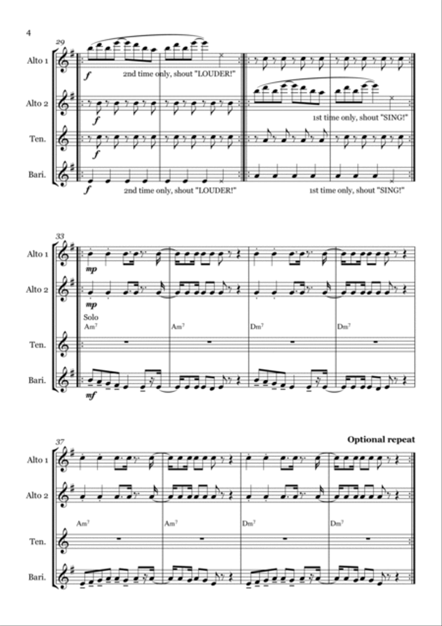 Sing Sing Saxophone Quartet scores gallery preview page 6
