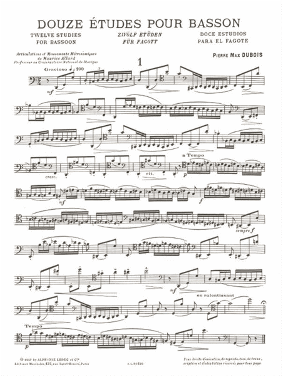 12 Etudes (bassoon Solo) 12 Etudes (bassoon Solo) Bassoon Solo scores gallery preview page 2