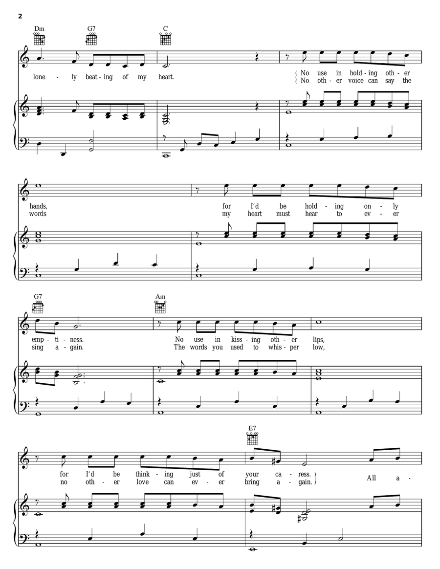 All Alone Am I All Alone Am I Piano, Vocal, Guitar scores gallery preview page 2