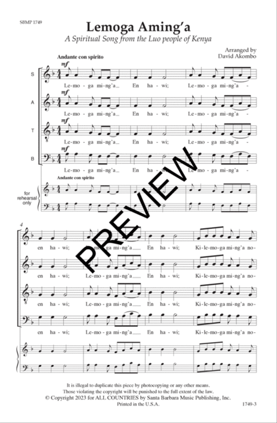 Lemoga Aming’a 4-Part scores gallery preview page 4