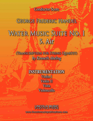 Book cover for Handel - Water Music Suite No. 1 - 5. Air (for String Quartet)
