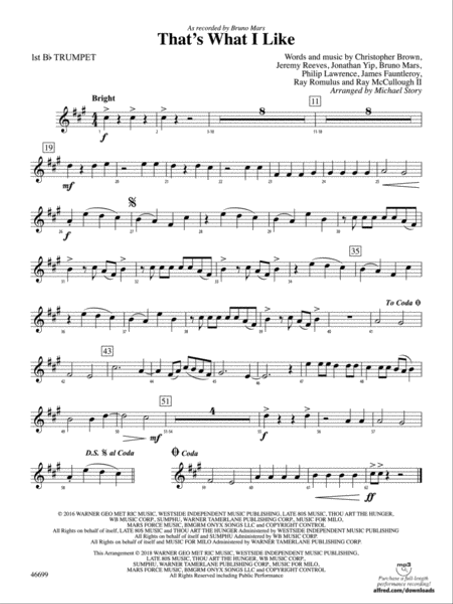 That's What I Like: 1st B-flat Trumpet