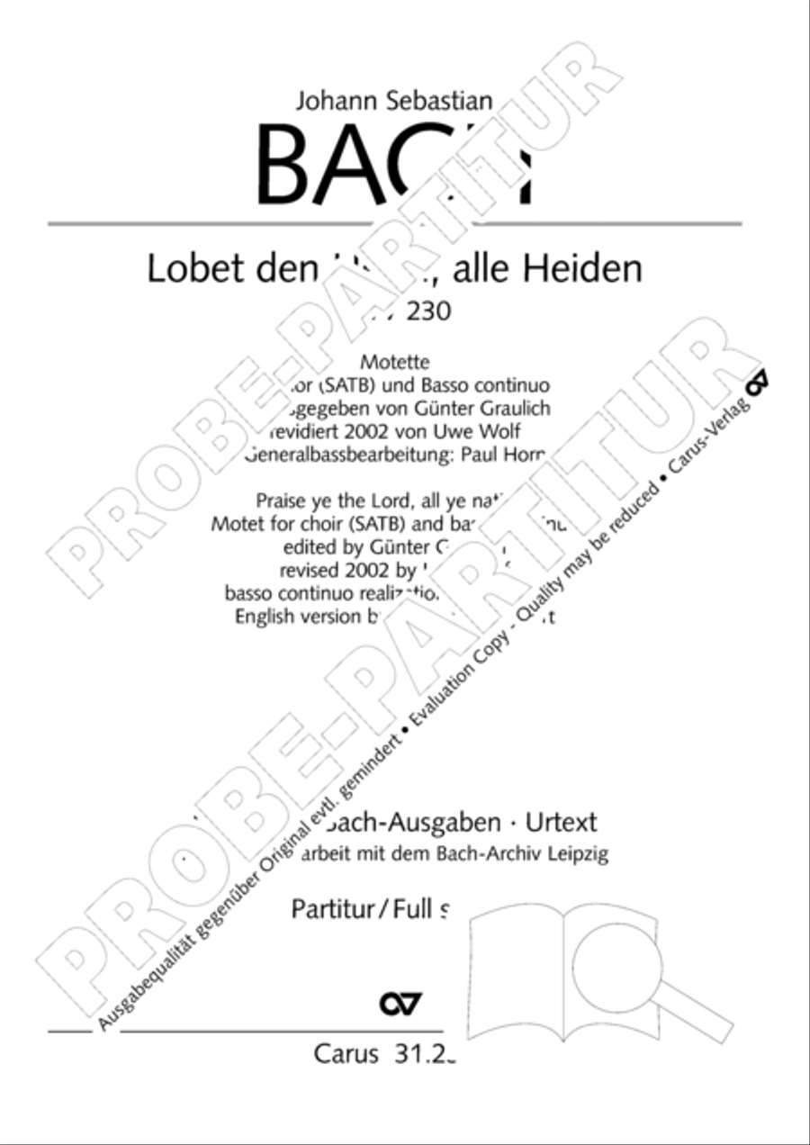 Praise ye the Lord, all ye nations (Lobet den Herrn, alle Heiden) 4-Part scores gallery preview page 2