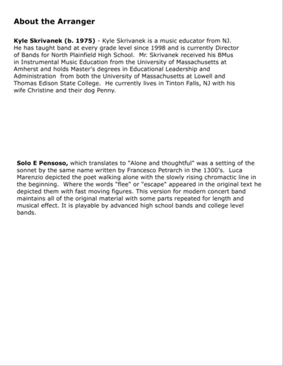 Solo E Pensoso Concert Band scores gallery preview page 4