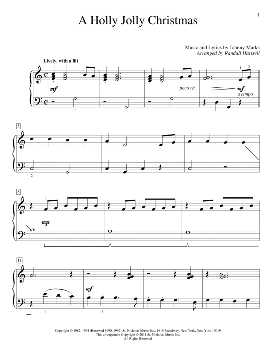 A Holly Jolly Christmas Piano Method scores gallery preview page 1