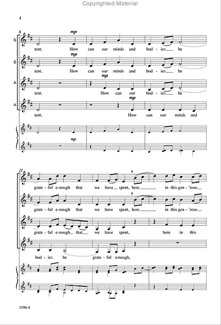 Grace Before Sleep - SSAA Octavo SSAA scores gallery preview page 3
