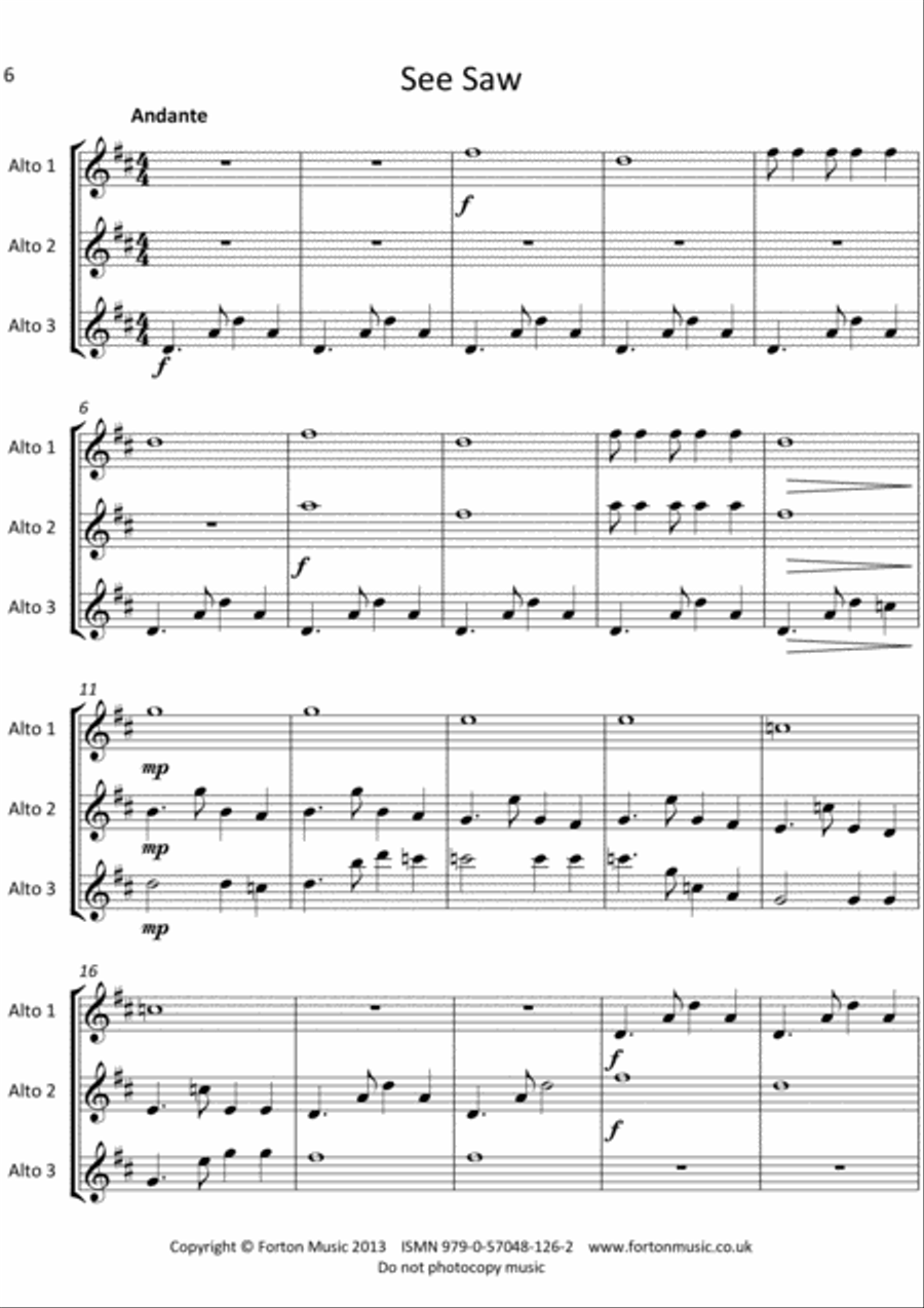 Sax Trios Book 1 Sax Trios Book 1 Saxophone scores gallery preview page 6