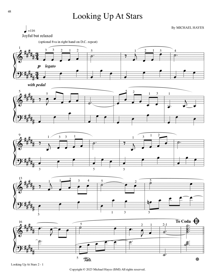 Looking Up at Stars - From 24 Short Piano Pieces in All Keys Piano Solo scores gallery preview page 1