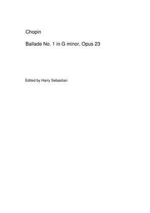 Book cover for Chopin- Ballade Op 23 No. 1 in G minor