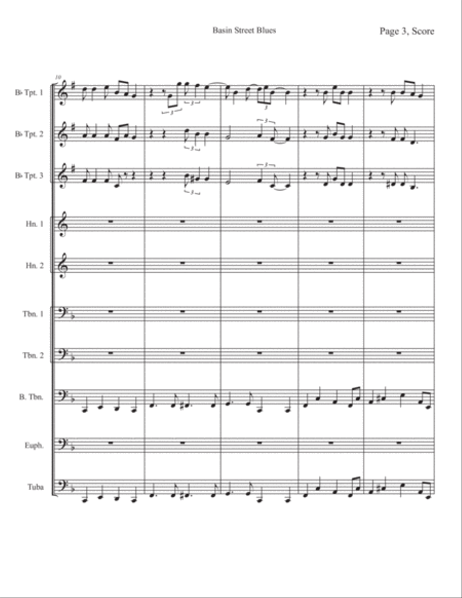 Basin Street Blues Brass Ensemble scores gallery preview page 3