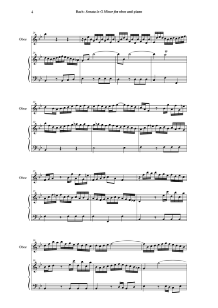 J. S. Bach: Sonata in g minor, BWV 1020 arranged for oboe and piano (or harp)