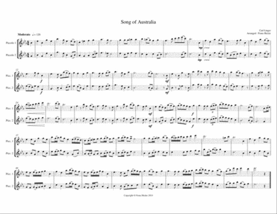 Song Of Australia Song Of Australia Woodwind Duet scores gallery preview page 2