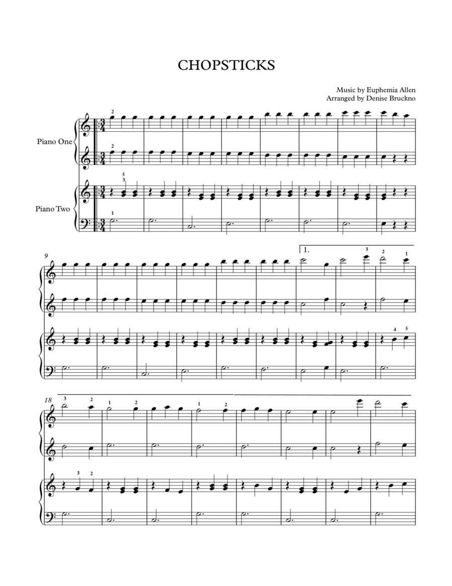 Chopsticks piano sheet music new arrivals