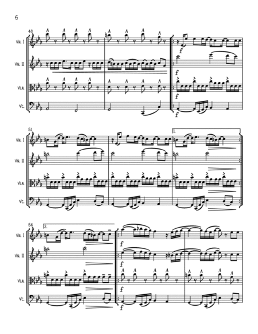Gangsta's Paradise String Quartet scores gallery preview page 6