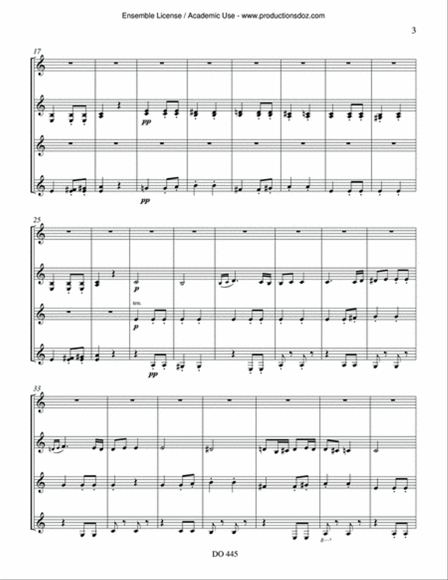 Symphony No. 7, IInd movement Guitar Ensemble scores gallery preview page 3