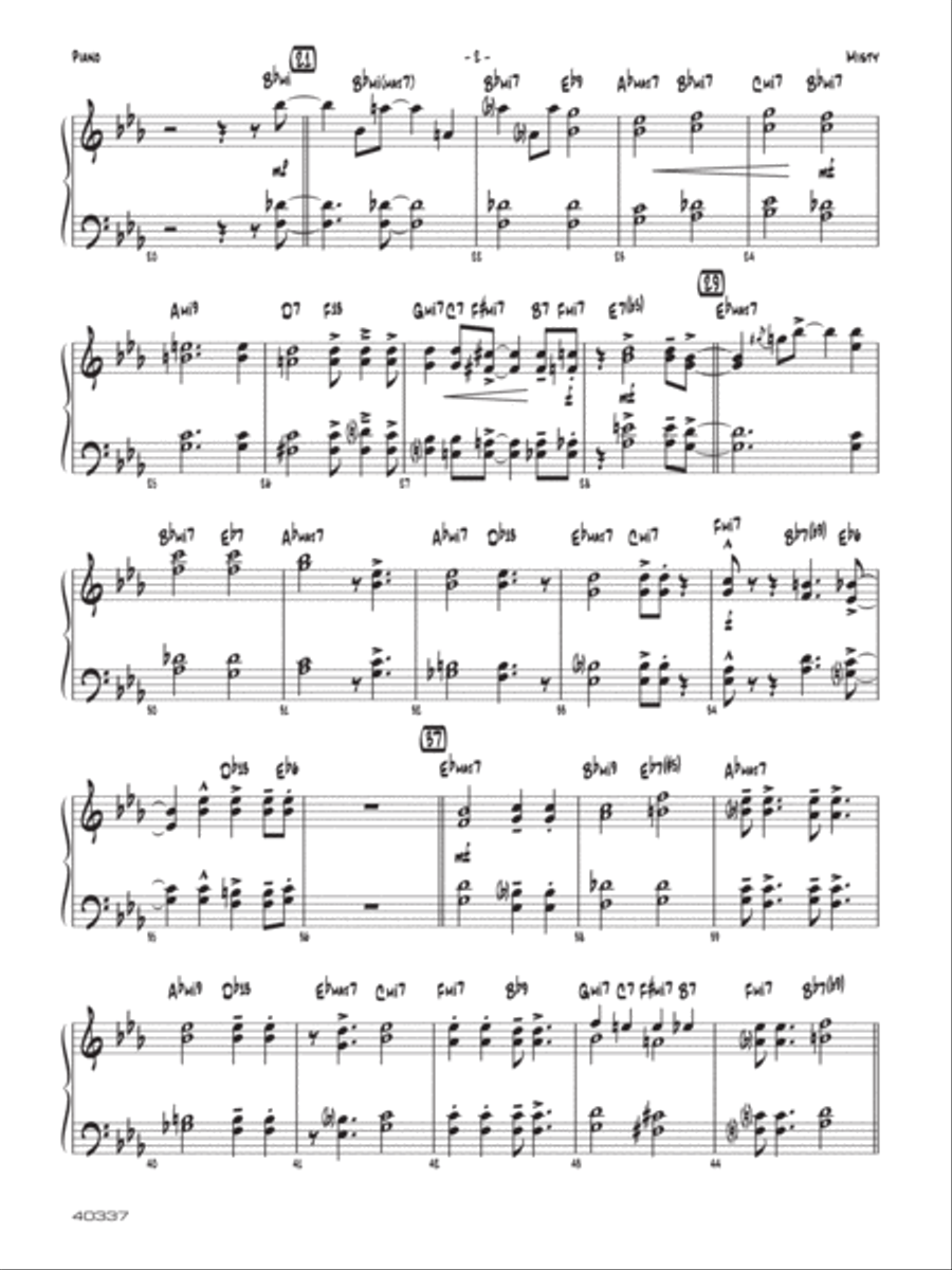 Misty: Piano Accompaniment Jazz Ensemble scores gallery preview page 2