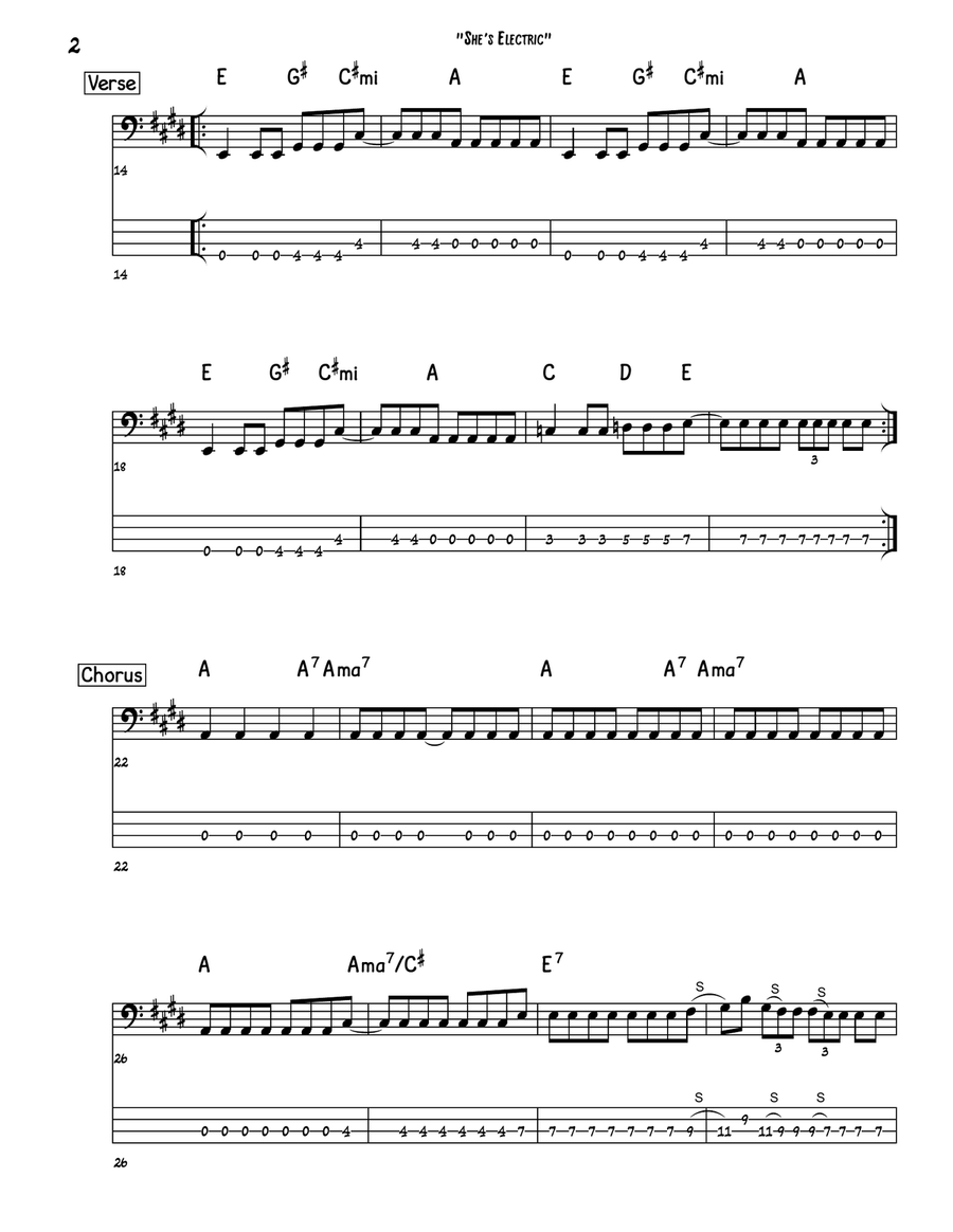She's Electric Guitar Tablature scores gallery preview page 2
