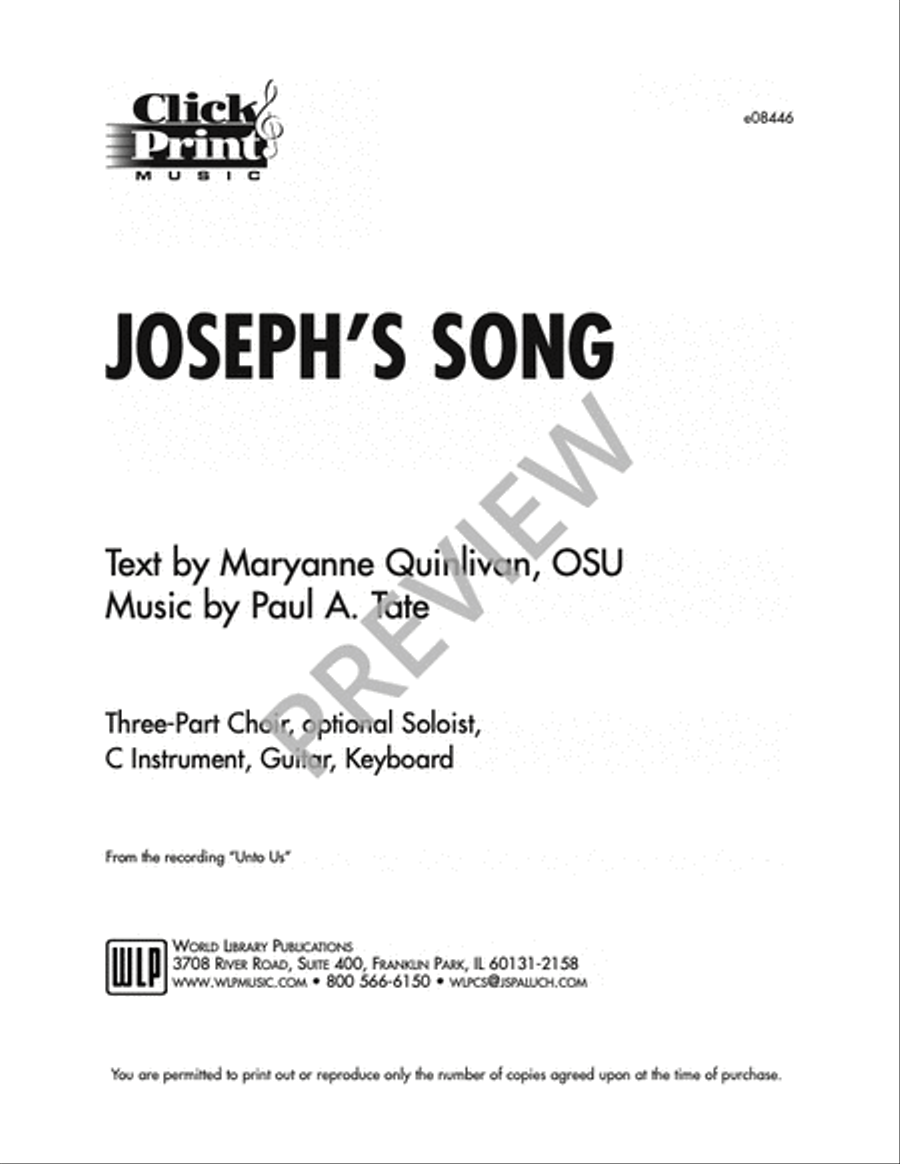 Joseph's Song 3-Part scores gallery preview page 8