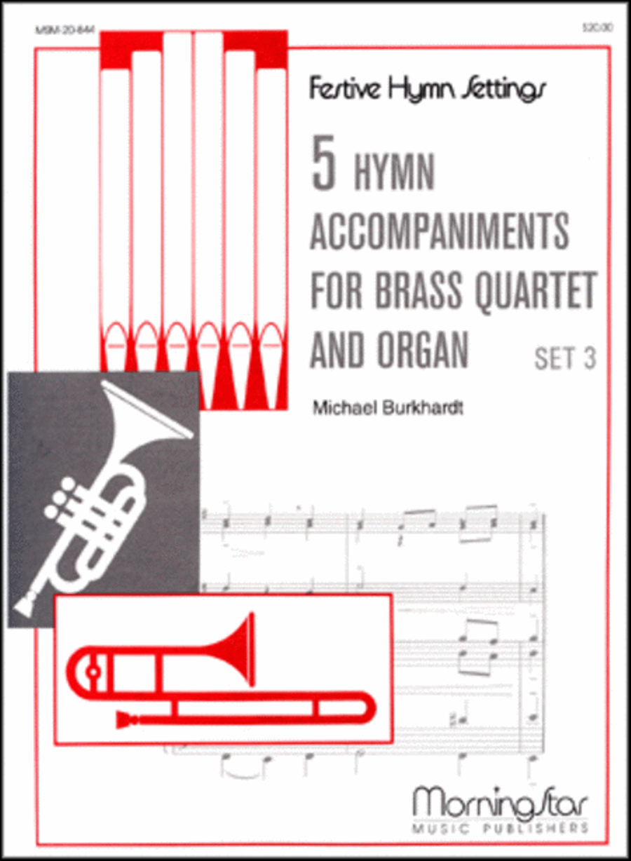 Five Hymn Accompaniments for Brass Quartet and Organ, Set 3 Choir scores gallery preview page 1