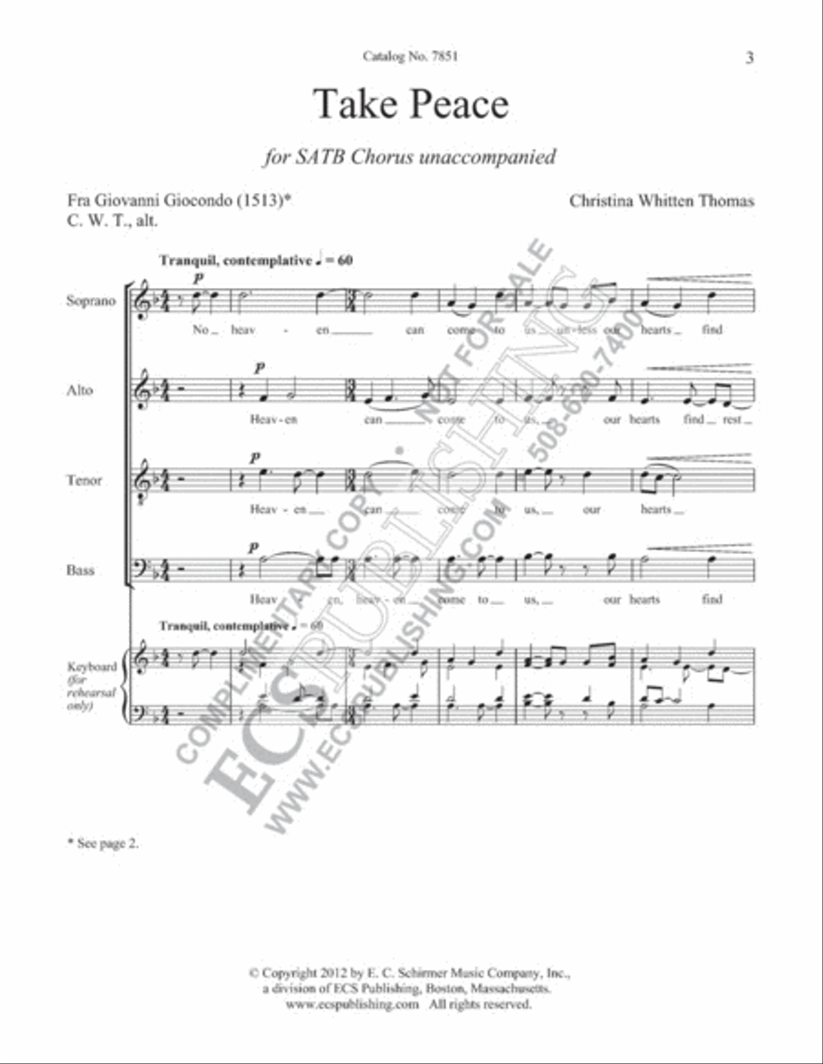 Take Peace Take Peace 4-Part scores gallery preview page 2