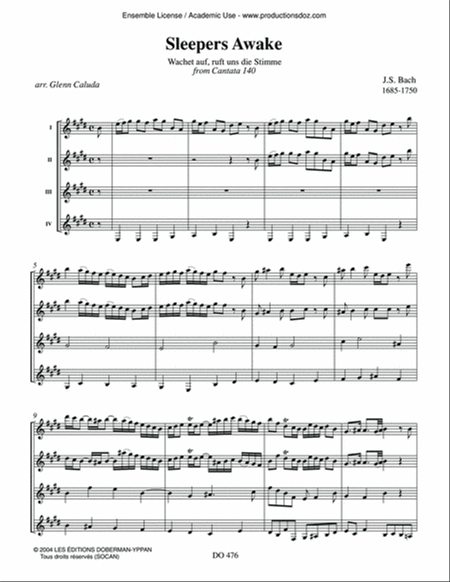 Sleepers Awake & Choral Guitar Ensemble scores gallery preview page 2