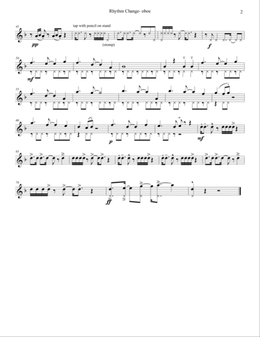 Rhythm Change- parts Woodwind Duet scores gallery preview page 2