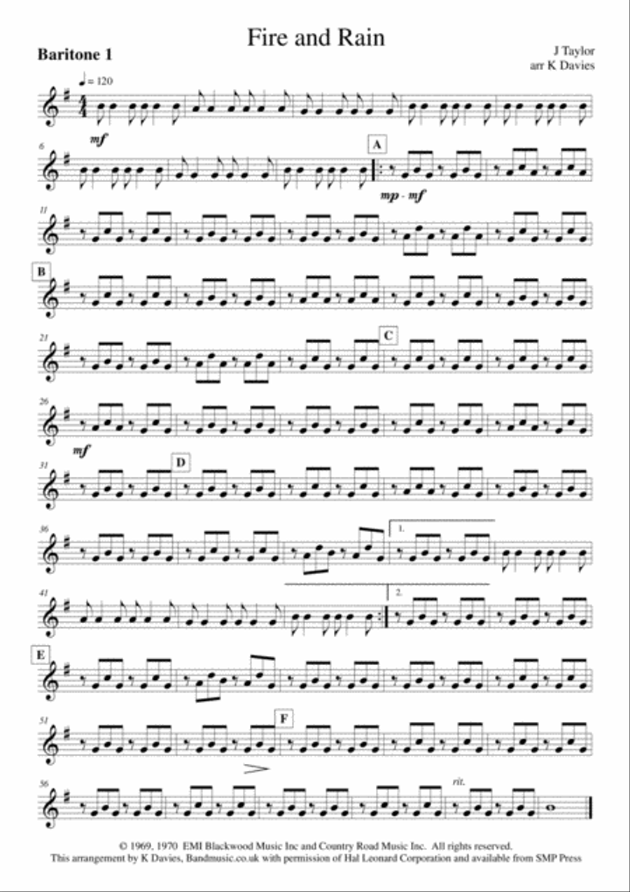 Fire And Rain Small Ensemble scores gallery preview page 6