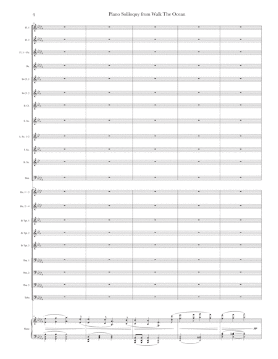 Piano Soliloquy from Walk The Ocean Concert Band scores gallery preview page 6
