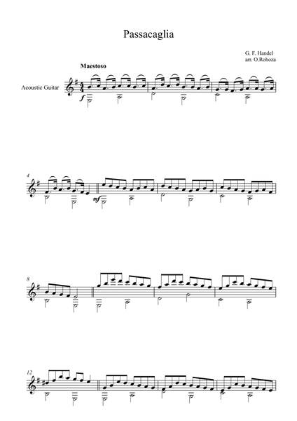 Passacaglia - George Frideric Handel (Guitar) image number null