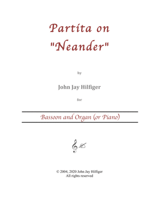 Book cover for Partita on "Neander" for Bassoon and Organ