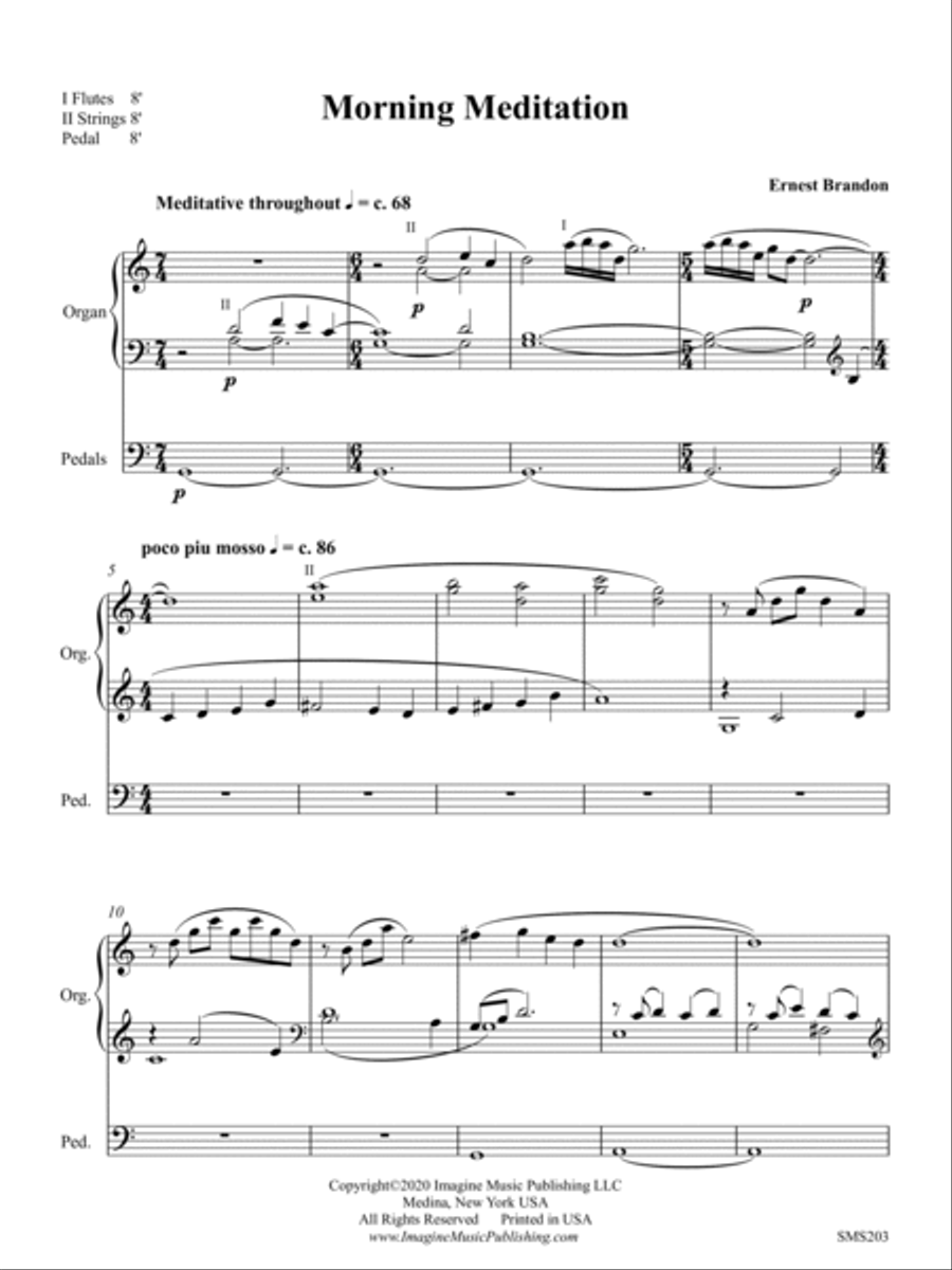 Morning Meditation Organ scores gallery preview page 3