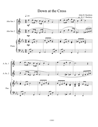 Book cover for Down at the Cross (alto sax duet) with optional piano accompaniment