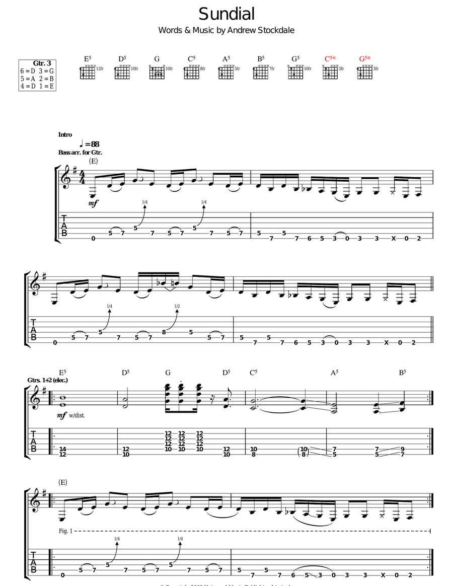 Sundial Acoustic Guitar scores gallery preview page 1