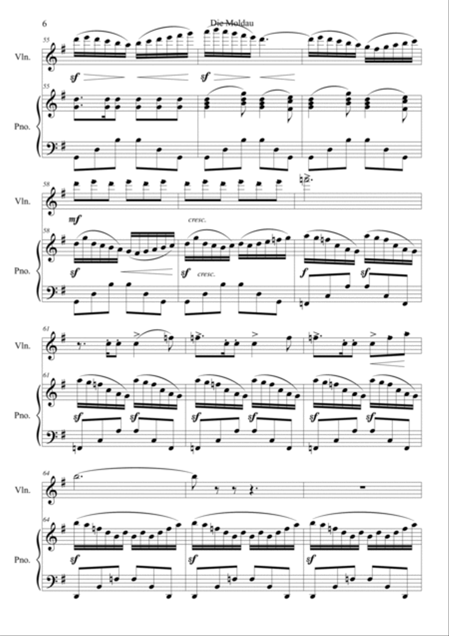 Die Moldau Die Moldau Violin Solo scores gallery preview page 6