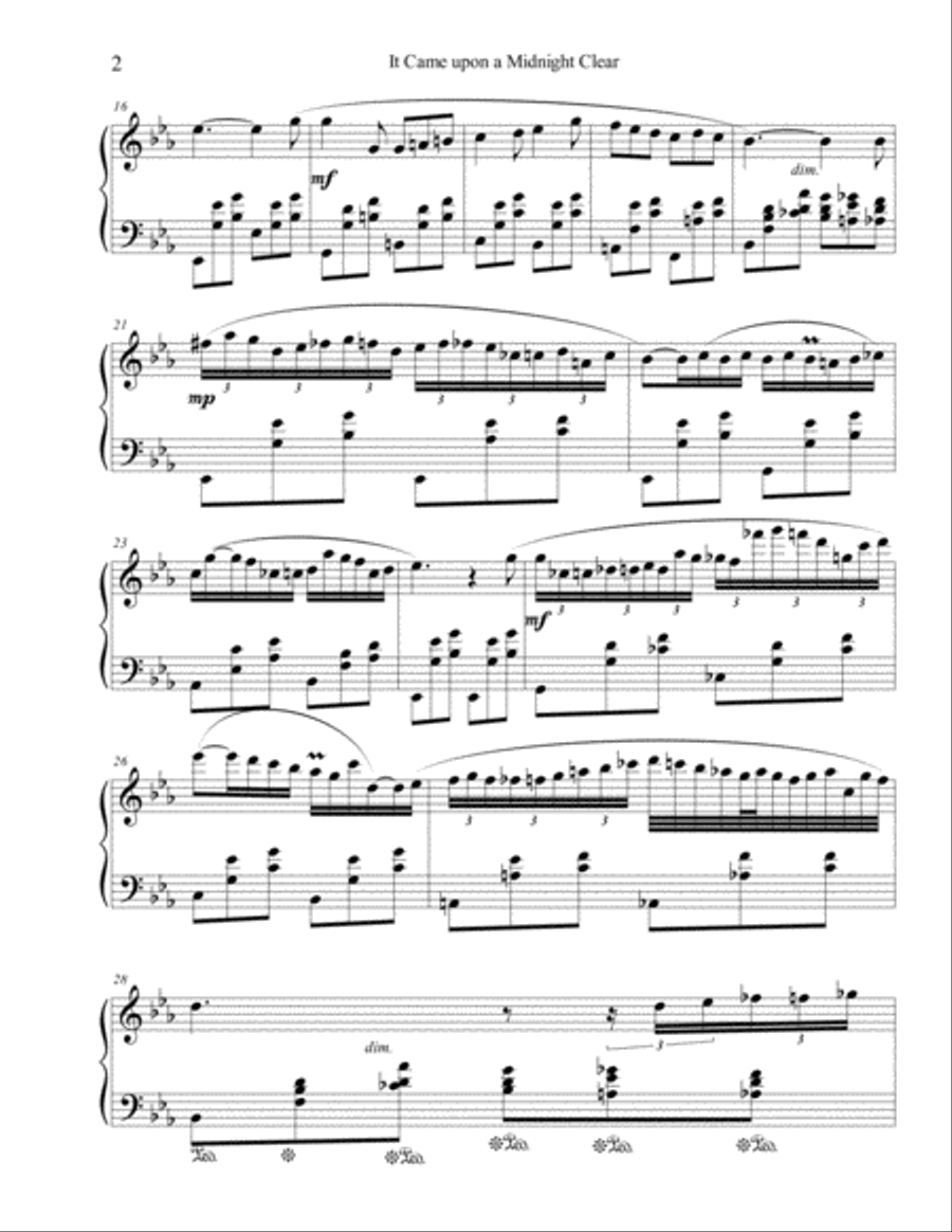 It Came upon a Midnight Clear Piano Solo scores gallery preview page 2