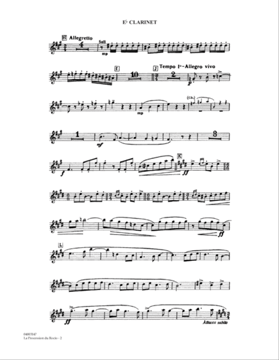 La Procession du Rocio (arr. Alfred Reed) - Eb Clarinet Concert Band scores gallery preview page 2