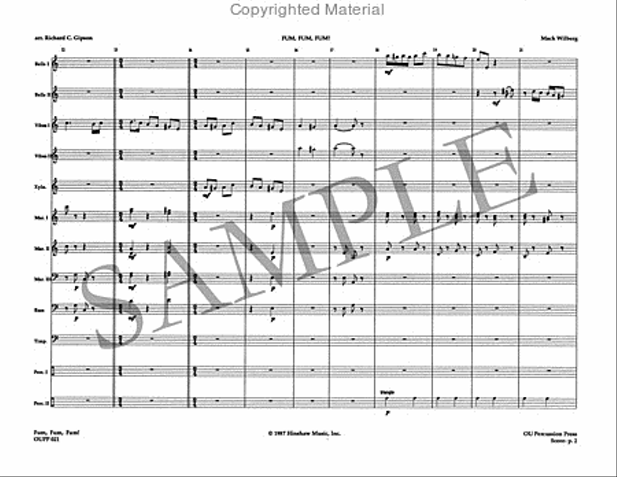 Fum, Fum, Fum! Percussion Ensemble scores gallery preview page 3