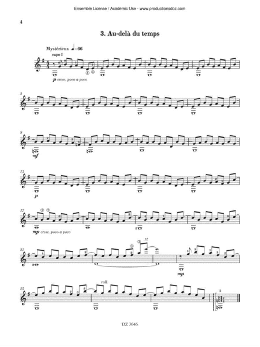 Rue des Pervenches Classical Guitar scores gallery preview page 4