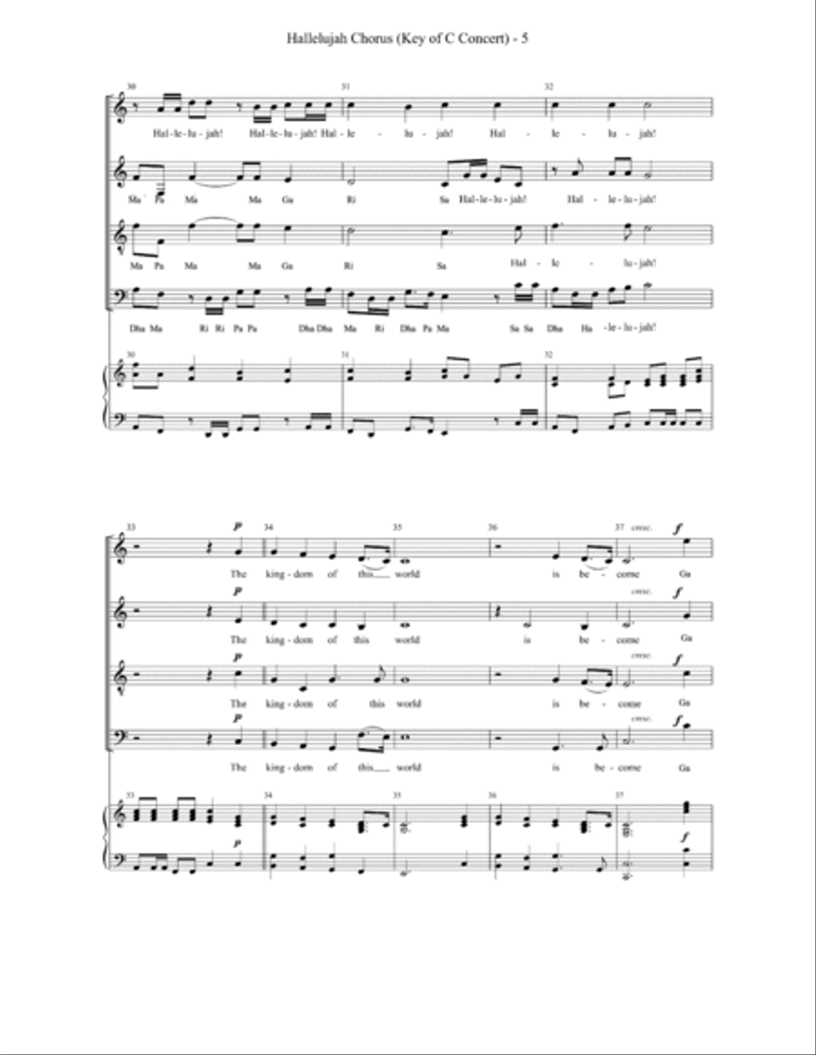 Eastern Hallelujah Chorus 4-Part scores gallery preview page 5