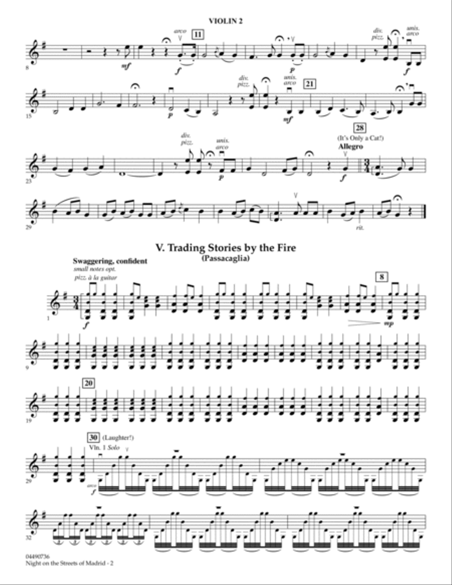 Night on the Streets of Madrid - Violin 2 Violin scores gallery preview page 2