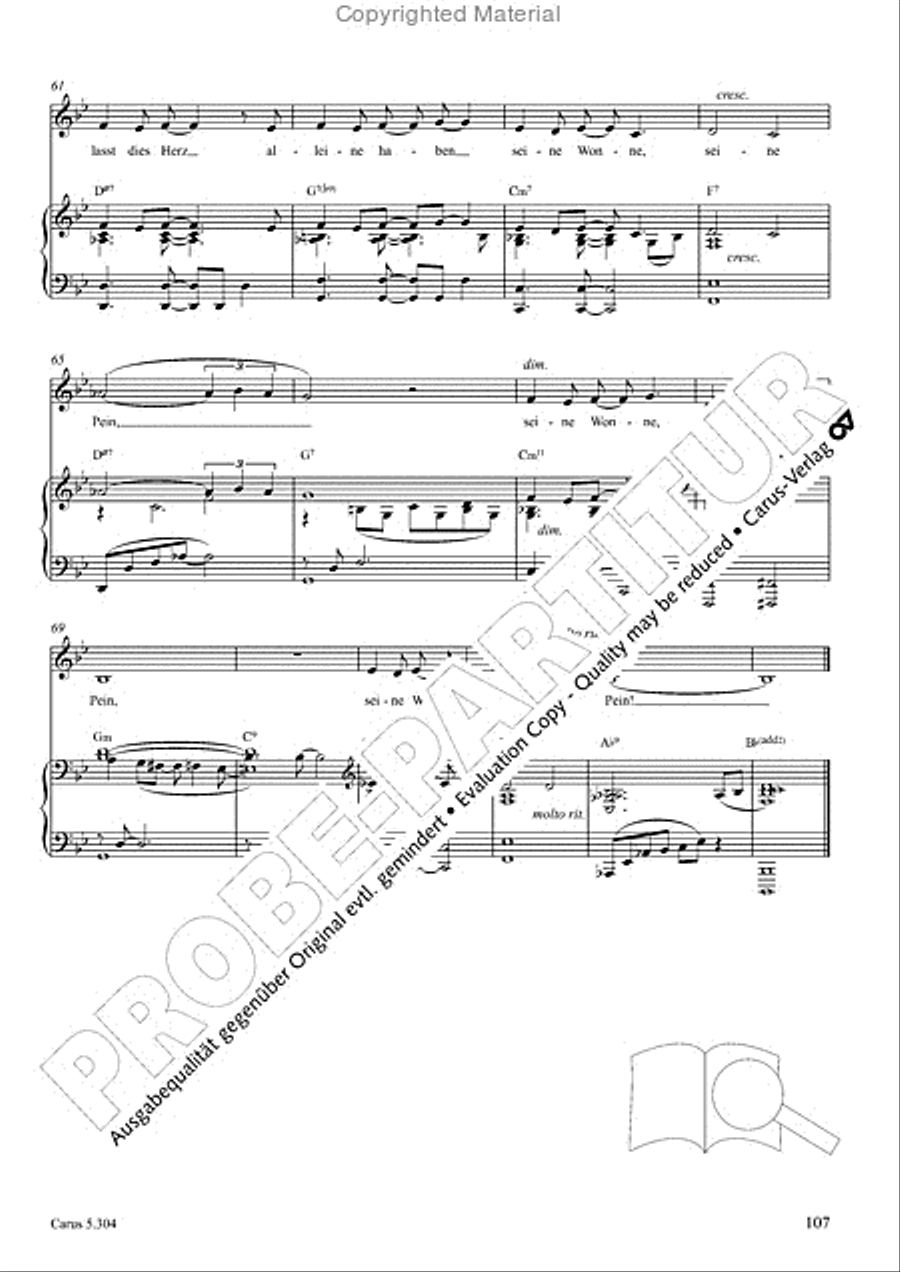 Schindler: Rosenzeit. Ein Liederzyklus uber die Liebe. Chansons fur Singstimme und Klavier Piano scores gallery preview page 108