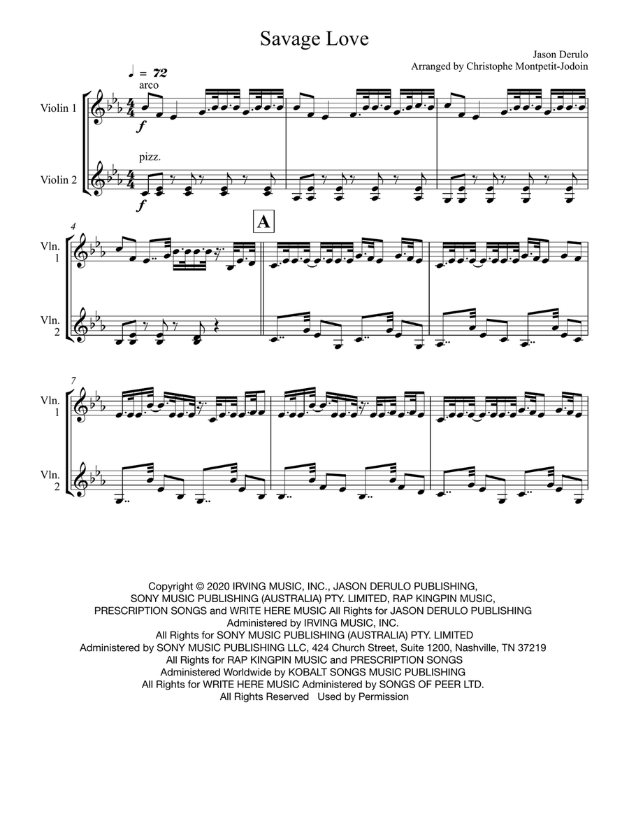 Savage Love Savage Love Set of Parts scores gallery preview page 2