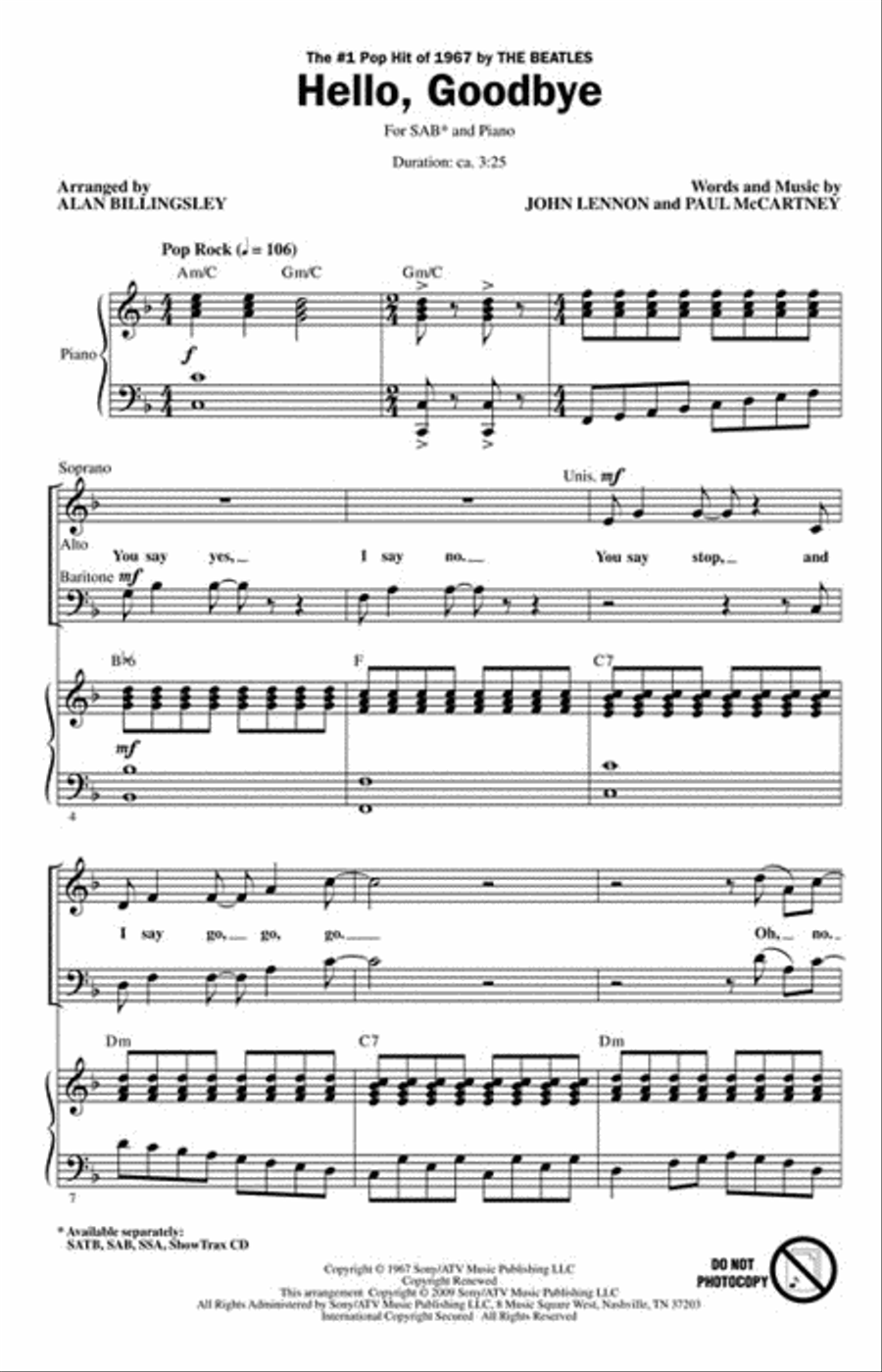 Hello, Goodbye 3-Part scores gallery preview page 2
