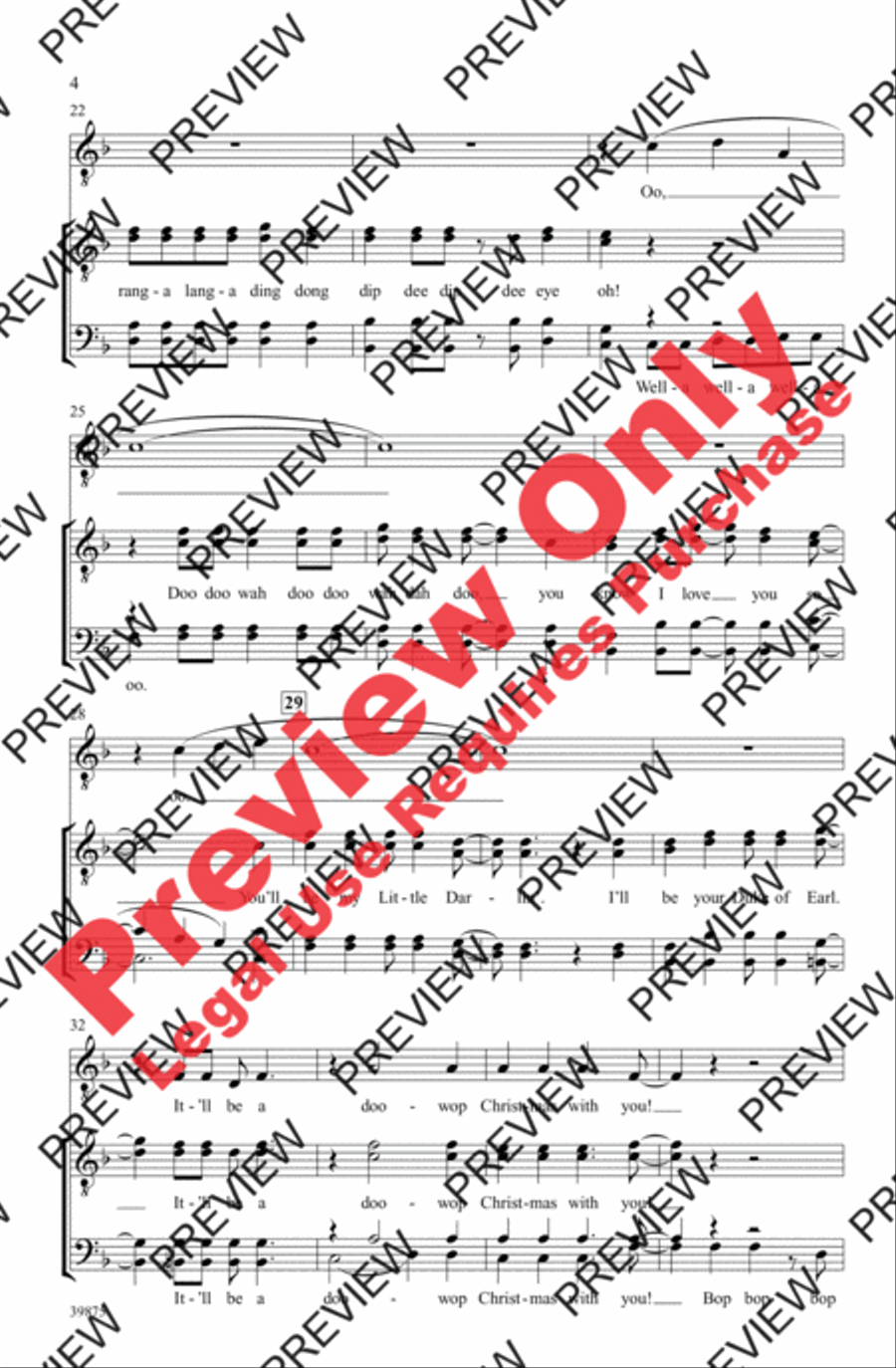A Doo-Wop Christmas (With You) Men's Choir scores gallery preview page 4