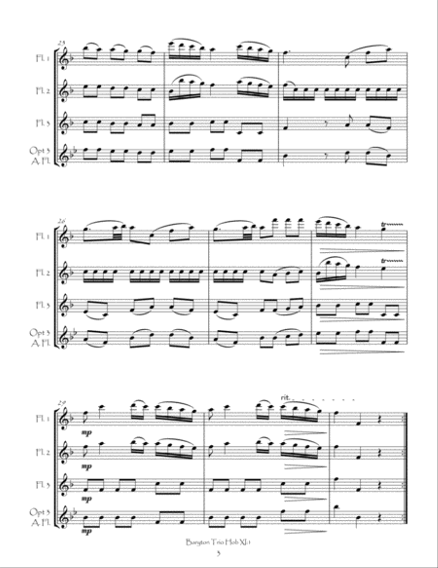 Baryton Trio, Hob XI:1 for Flute Trio Flute Trio scores gallery preview page 5