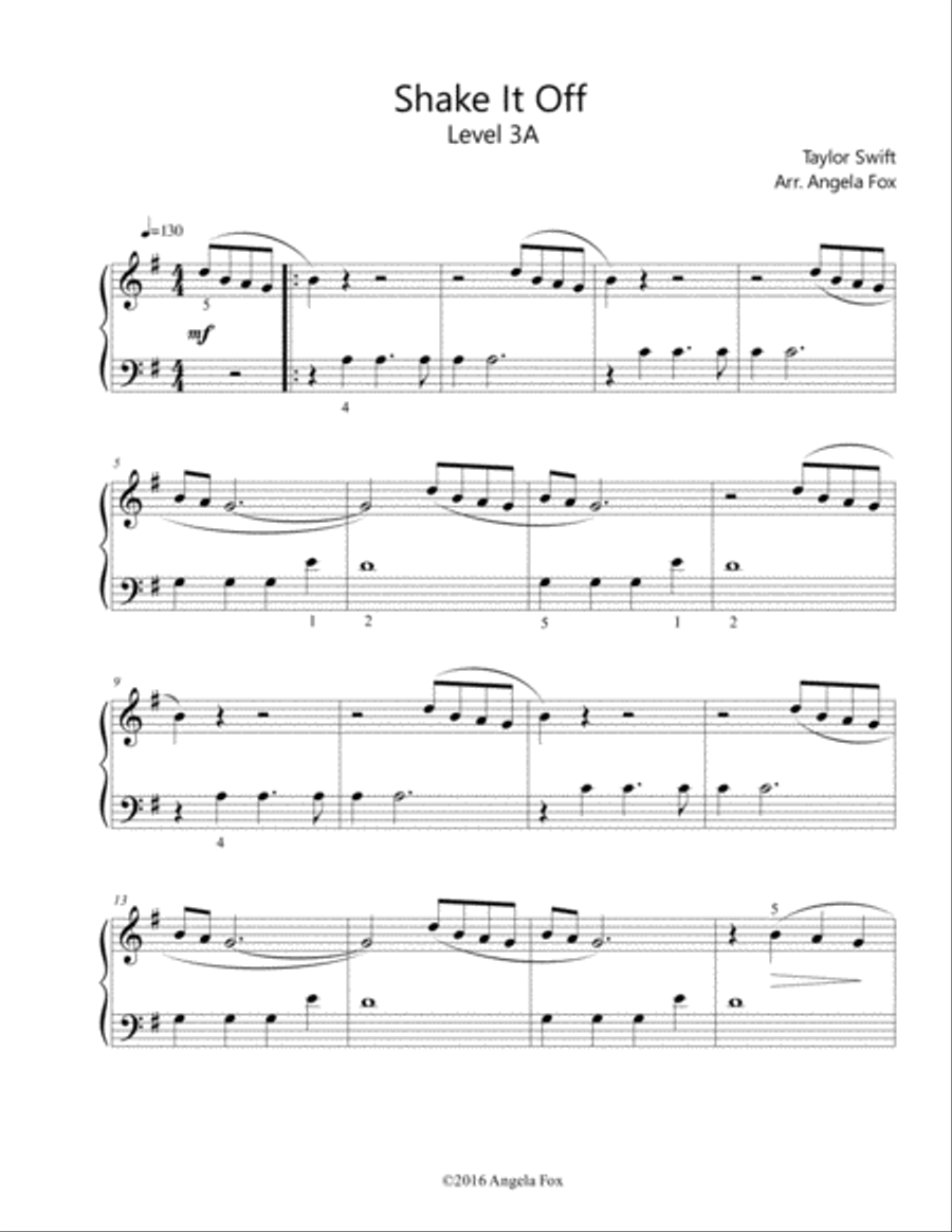 Shake It Off Shake It Off Easy Piano scores gallery preview page 2