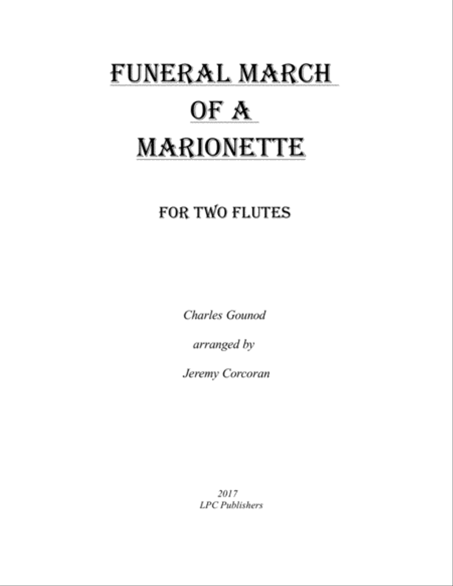 Funeral March of a Marionette for Two Flutes Flute Duet scores gallery preview page 1