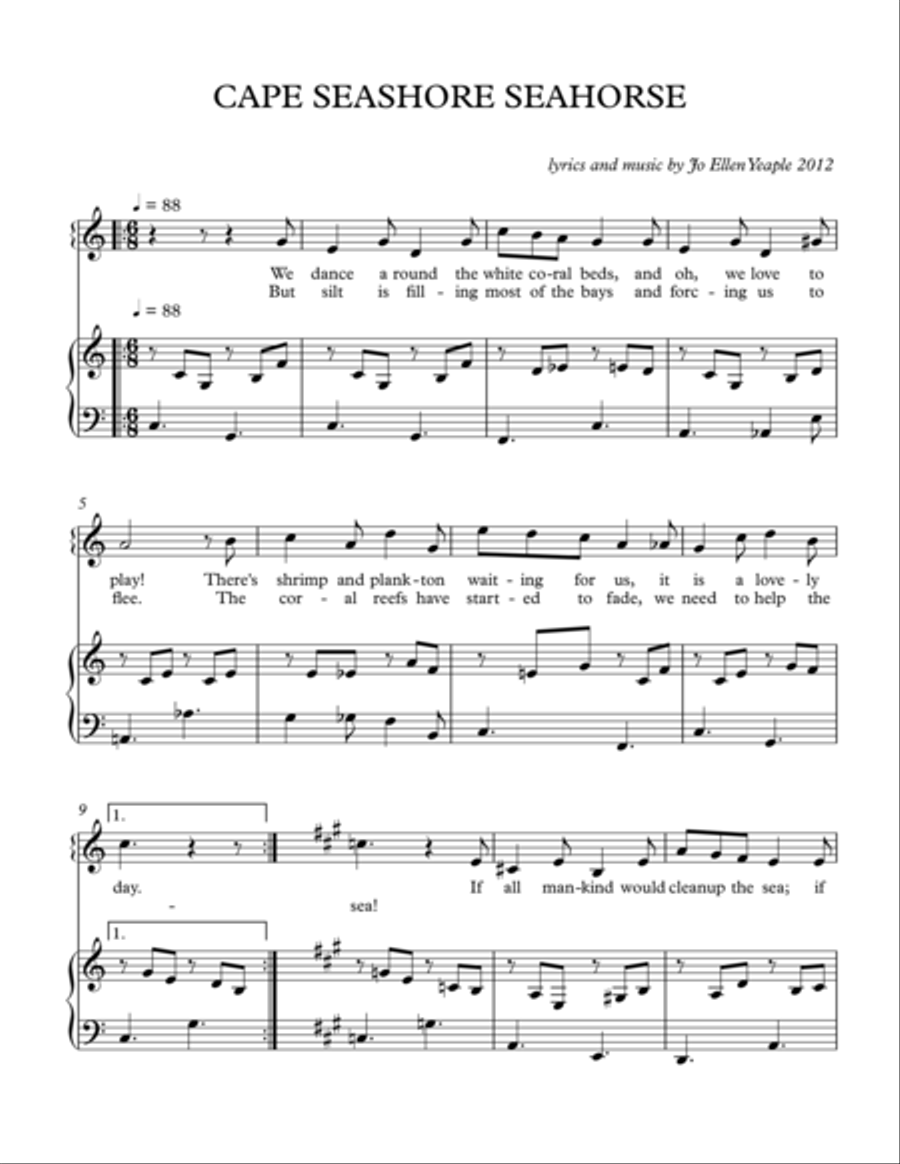 Cape Seashore Seahorse Voice scores gallery preview page 1