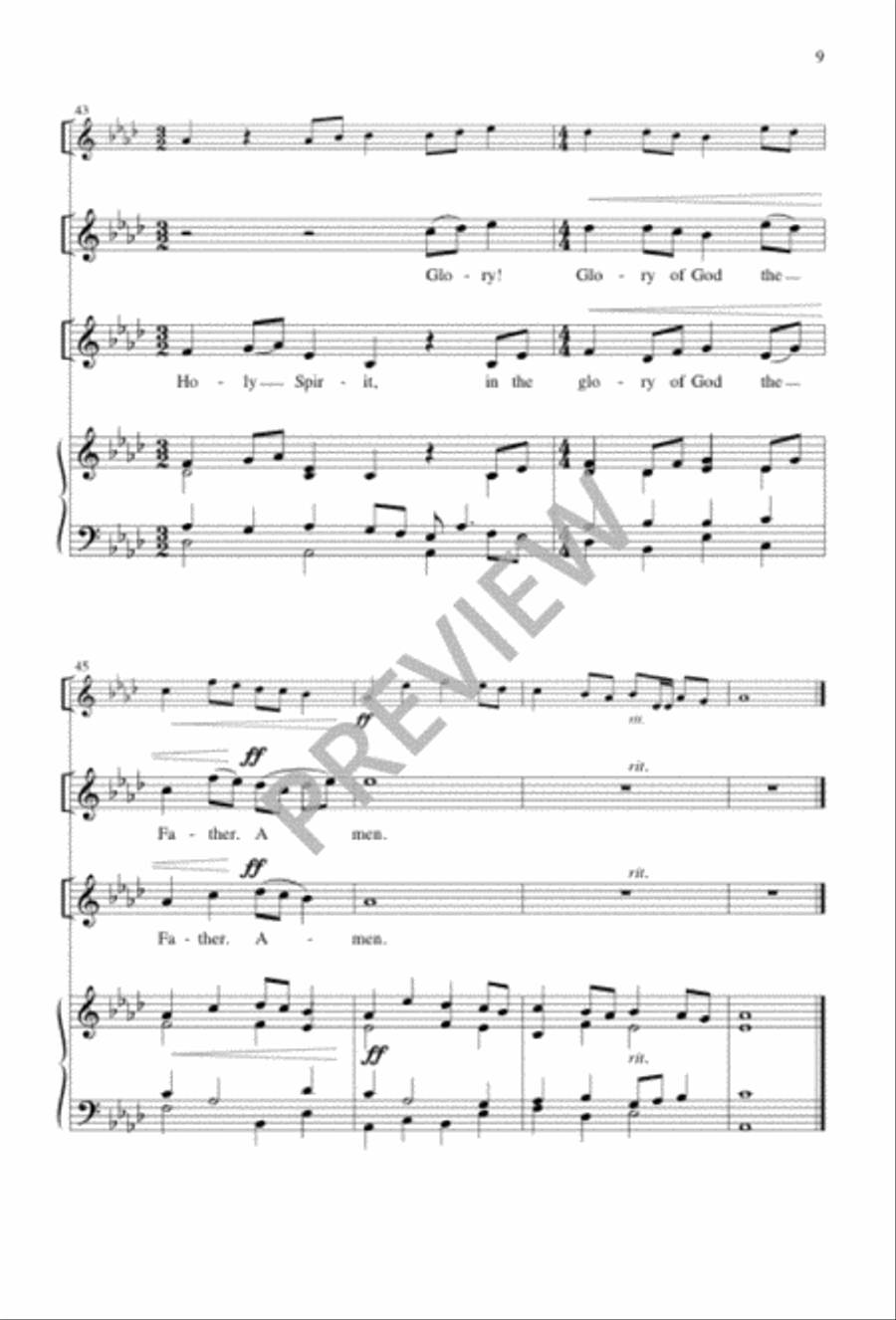 Holy Name of Jesus Glory to God 4-Part scores gallery preview page 8