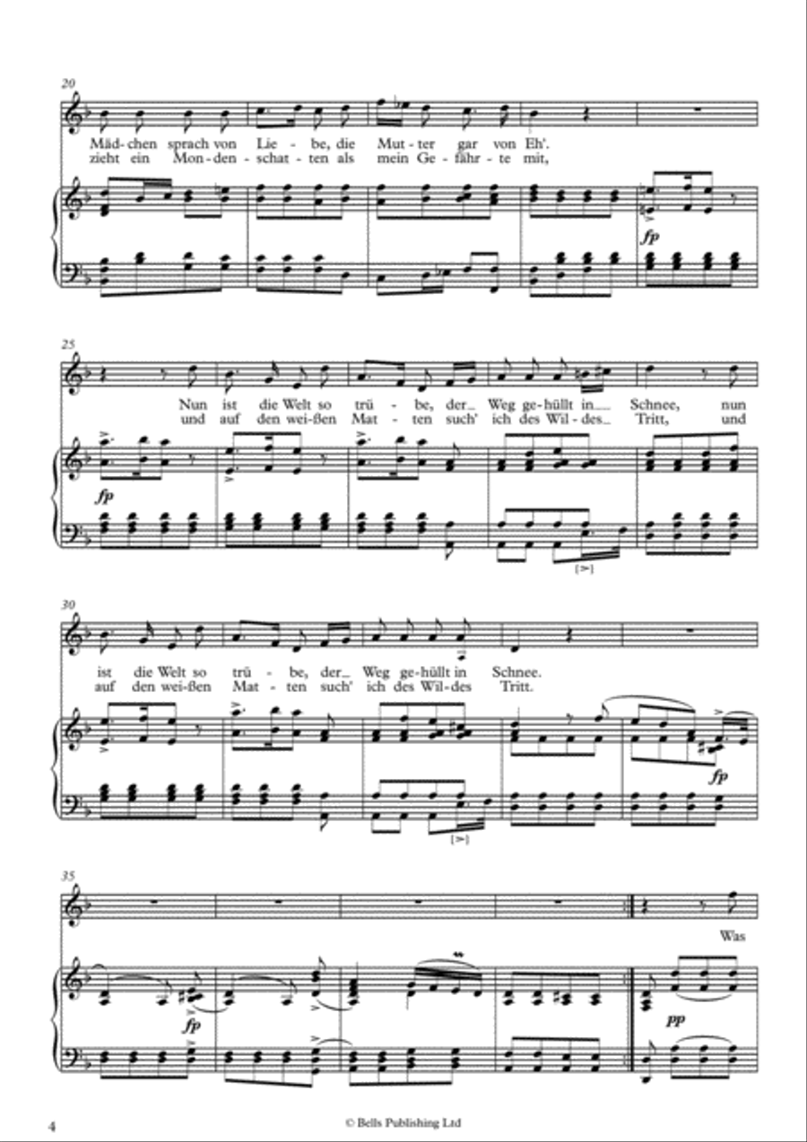 Gute Nacht, Op. 89 No. 1 (Original key. D minor) Voice Solo scores gallery preview page 2
